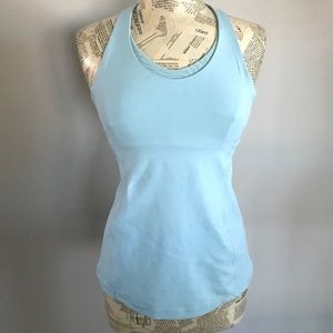 LULULEMON Light Blue Overlay Mesh WO Bra Top 8